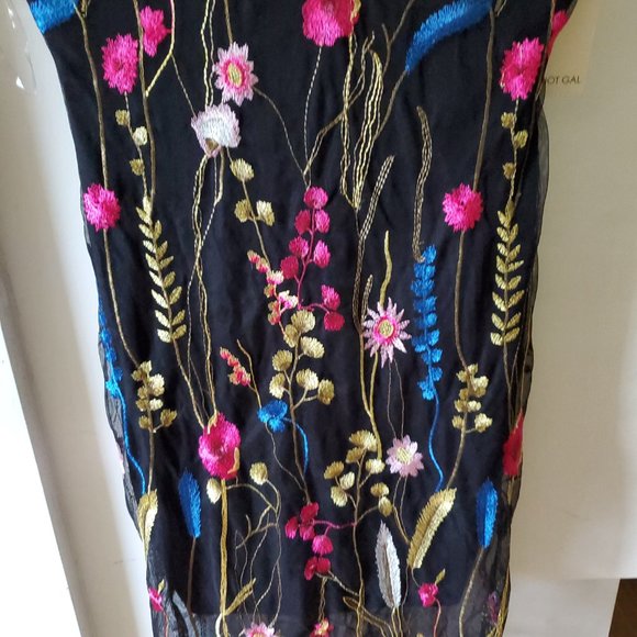 Hot Gal Women's Halter Style Summer Dress Sleeveless Knee Length Embroidered - Picture 7 of 10